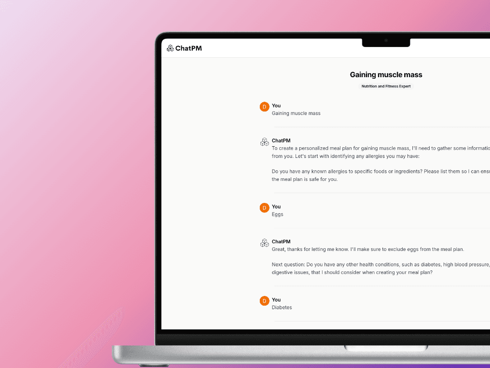 Showcasing the usage of the Nutrition and Fitness Expert AI Tool